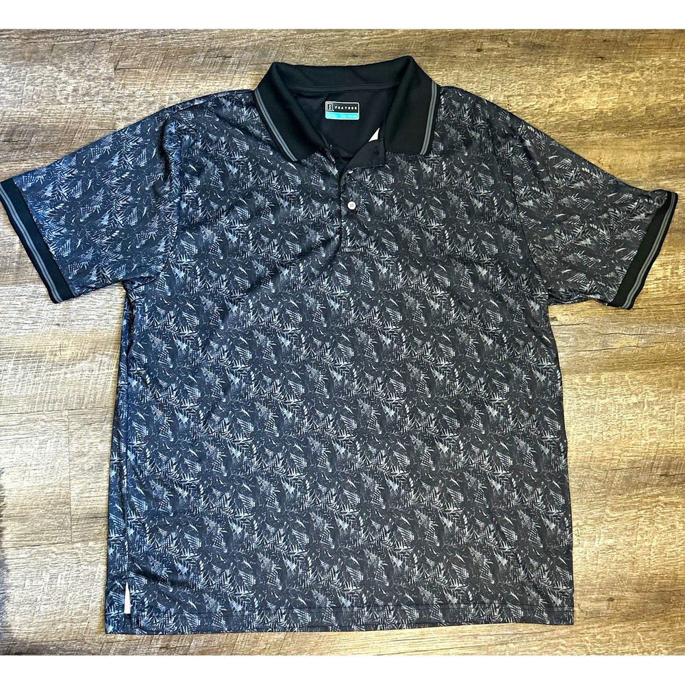 PGA TOUR Men's XXL Black/Gray abstract foliage/botanical 100% polyester